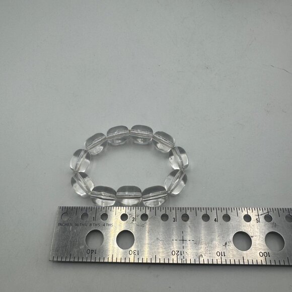 Clear Crystal Stretch Bracelet With Oval Beads - Picture 4 of 4